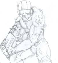 GDI Trooper In Fog Sketch