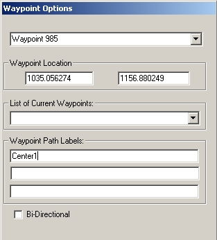 Waypoint Options Window